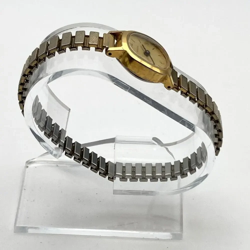 VTG Timex Mechanical Wind Up Dainty Oval Women's Watch 18mm Expandable Band